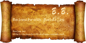 Beinschroth Balázs névjegykártya